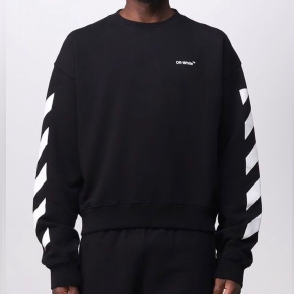Off White Logo-Print Cotton-Jersey Sweatshirt M&L - Picture 11 of 12